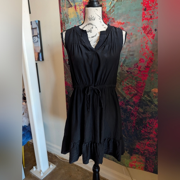 Black Lannah Tie Waist Silk Dress - Picture 7 of 13